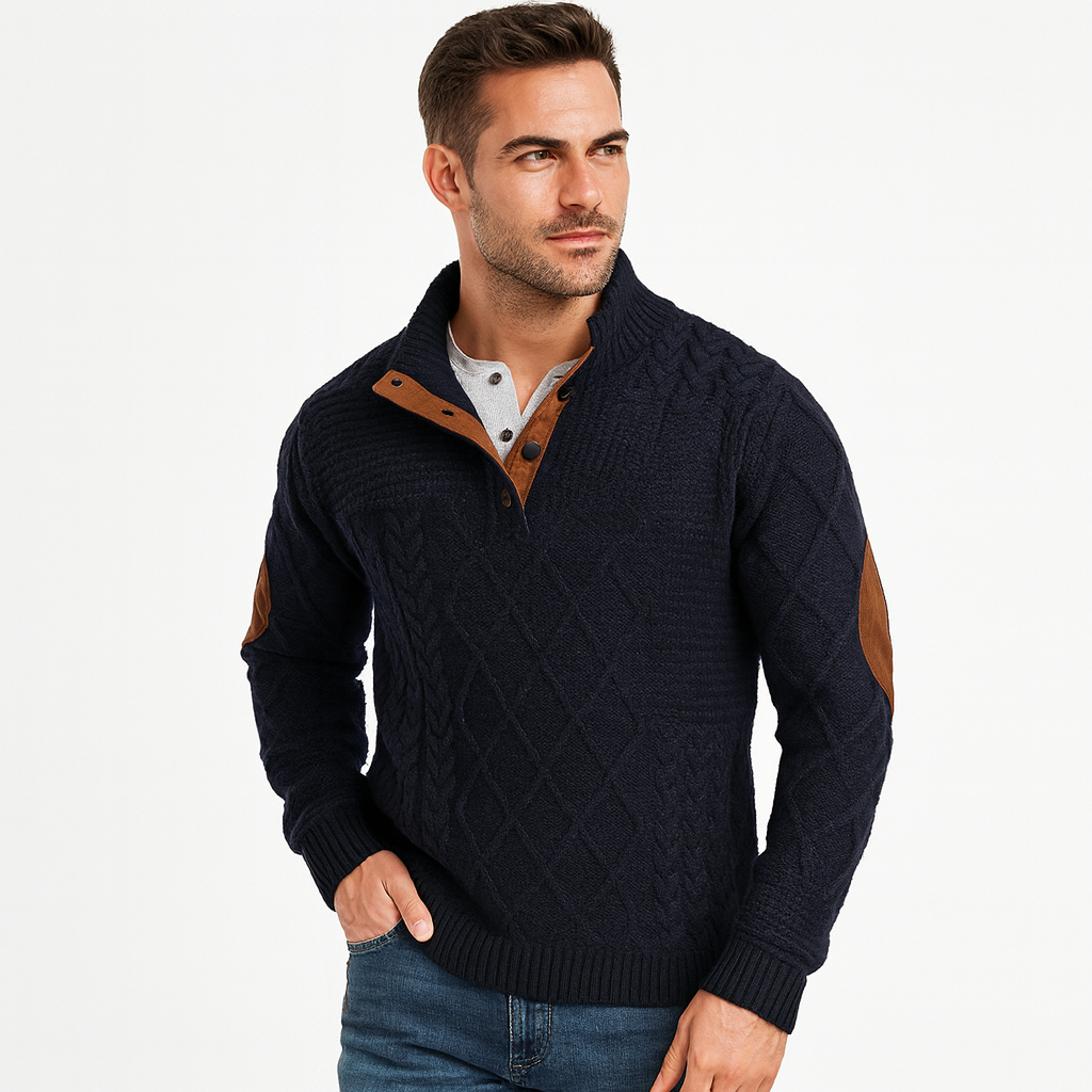 Men's Warm Padded Fleece Neck Sweater - OutfitLondon