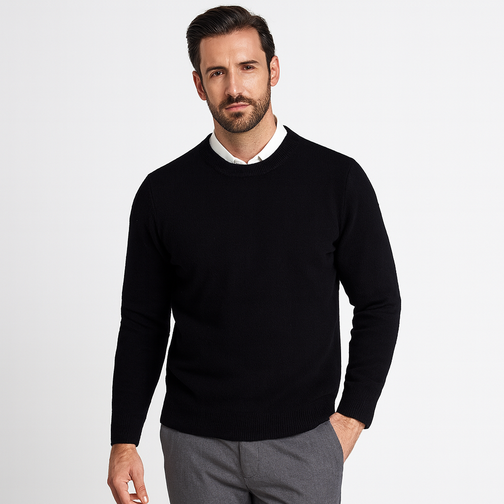 Simple Men's Regular Fit Crew Neck Pullover Sweater - OutfitLondon