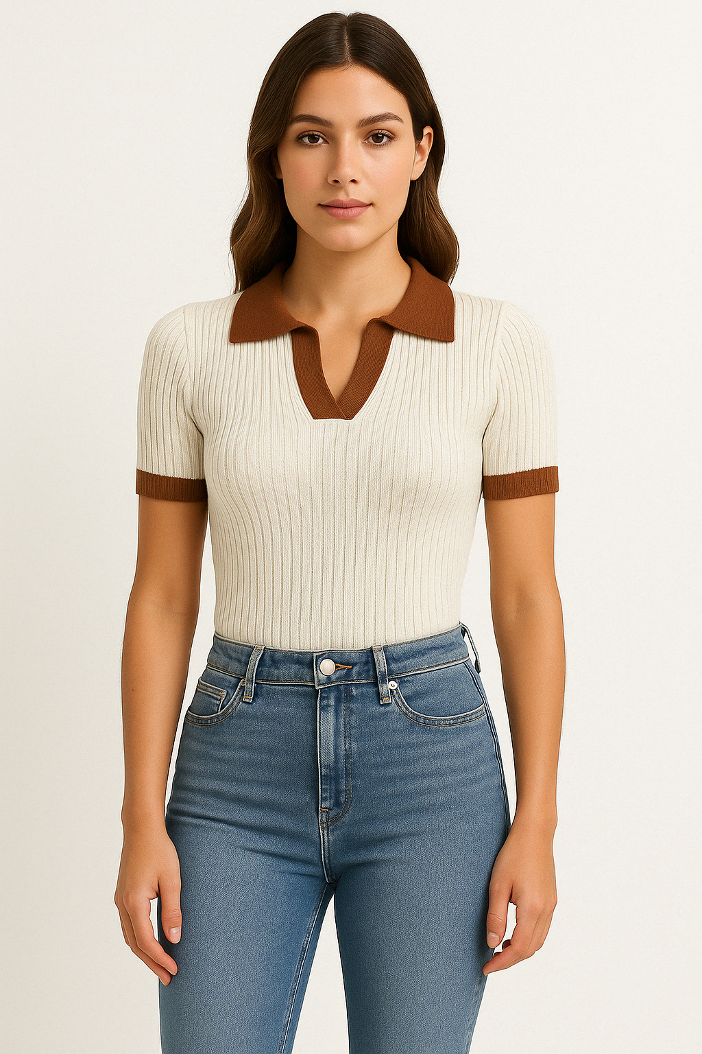 Fitted Ladies Classic Polo Top - OutfitLondon