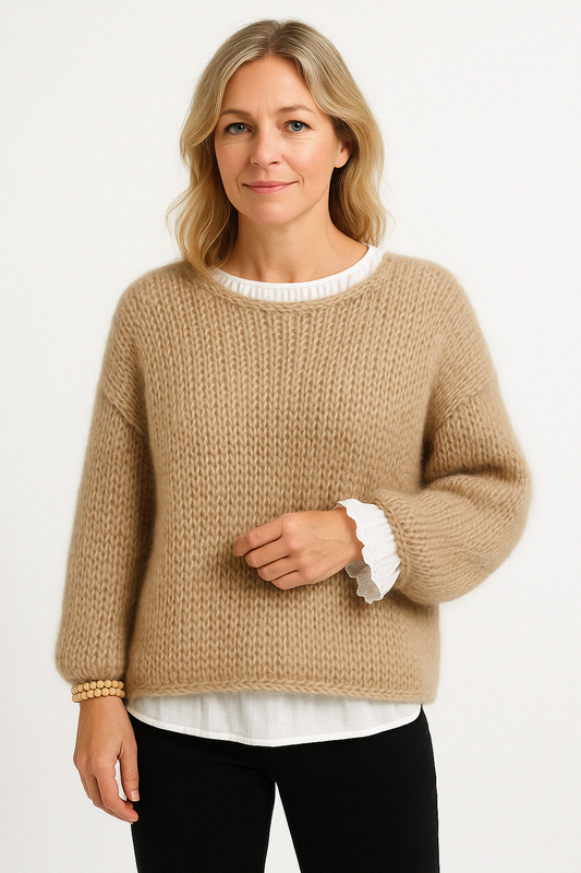 Comfortable Pastel Pink Casual Sweater - OutfitLondon
