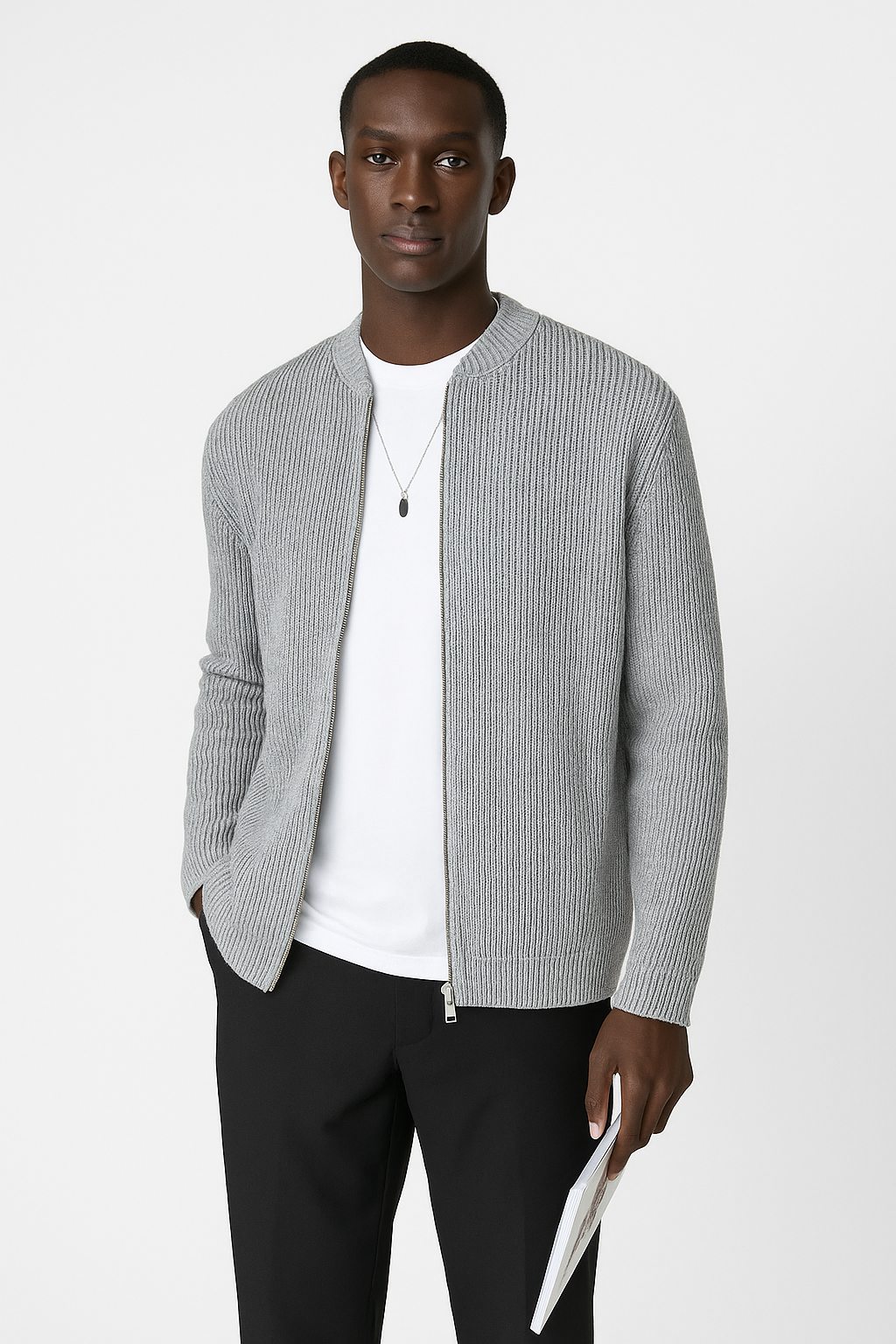 Simple Men's Ribbed Crew Neck Pullover Sweater