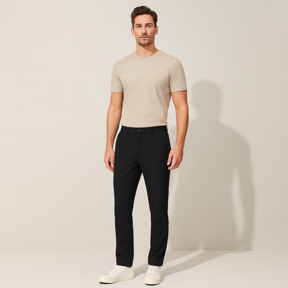 Timeless Black Mens Straight Fit Chino Pants