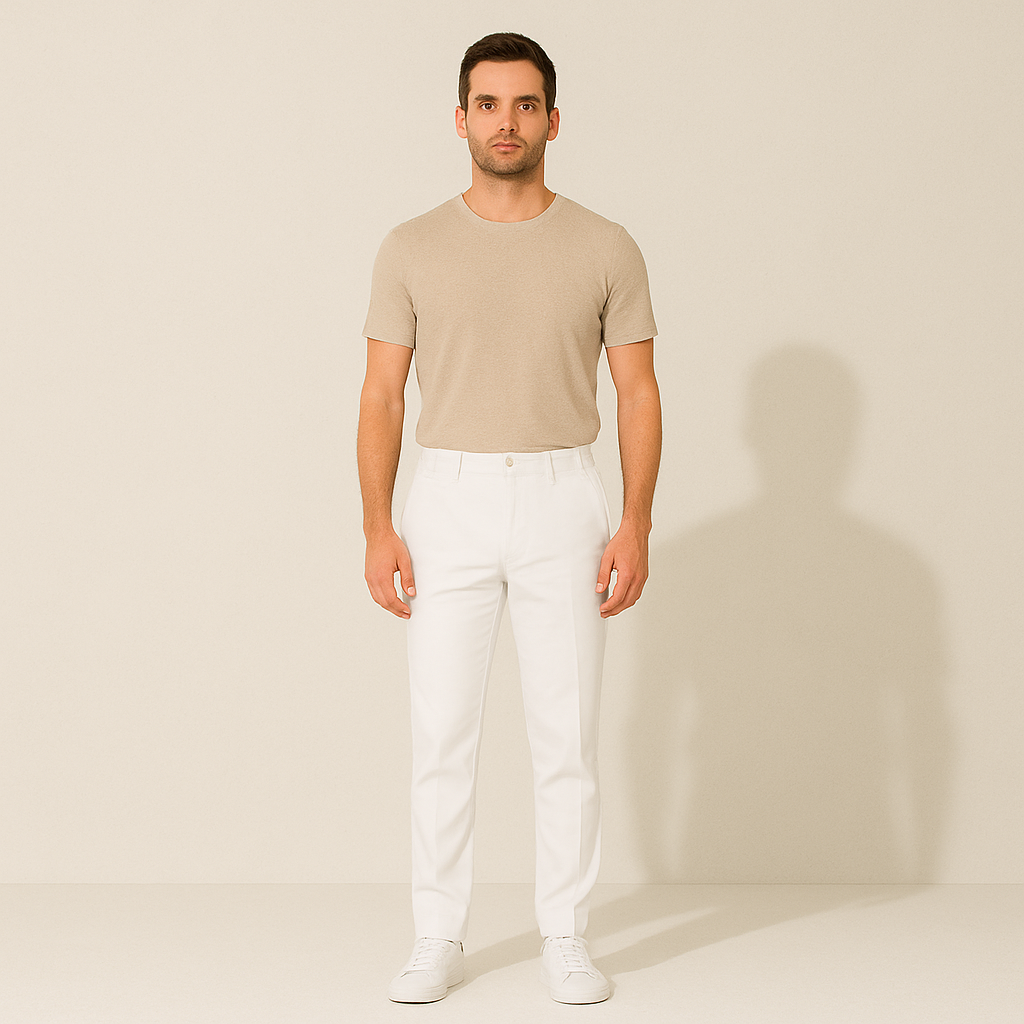 Classic Fit White Mens Chino Pants