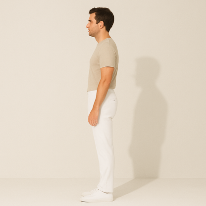 Classic Fit White Mens Chino Pants