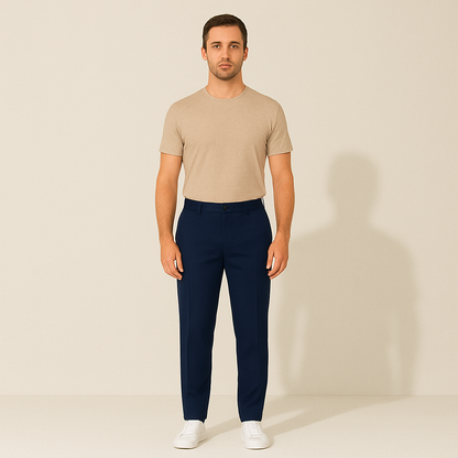 Classic Fit Navy Chino Pants For Men