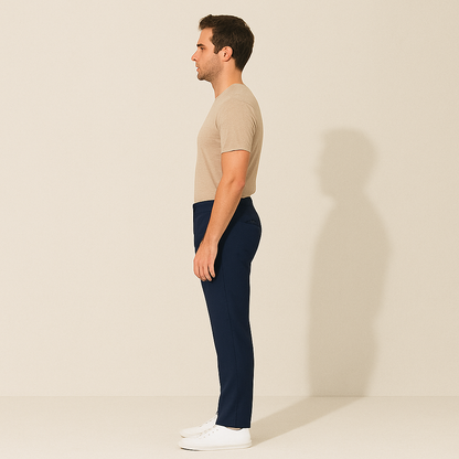 Classic Fit Navy Chino Pants For Men