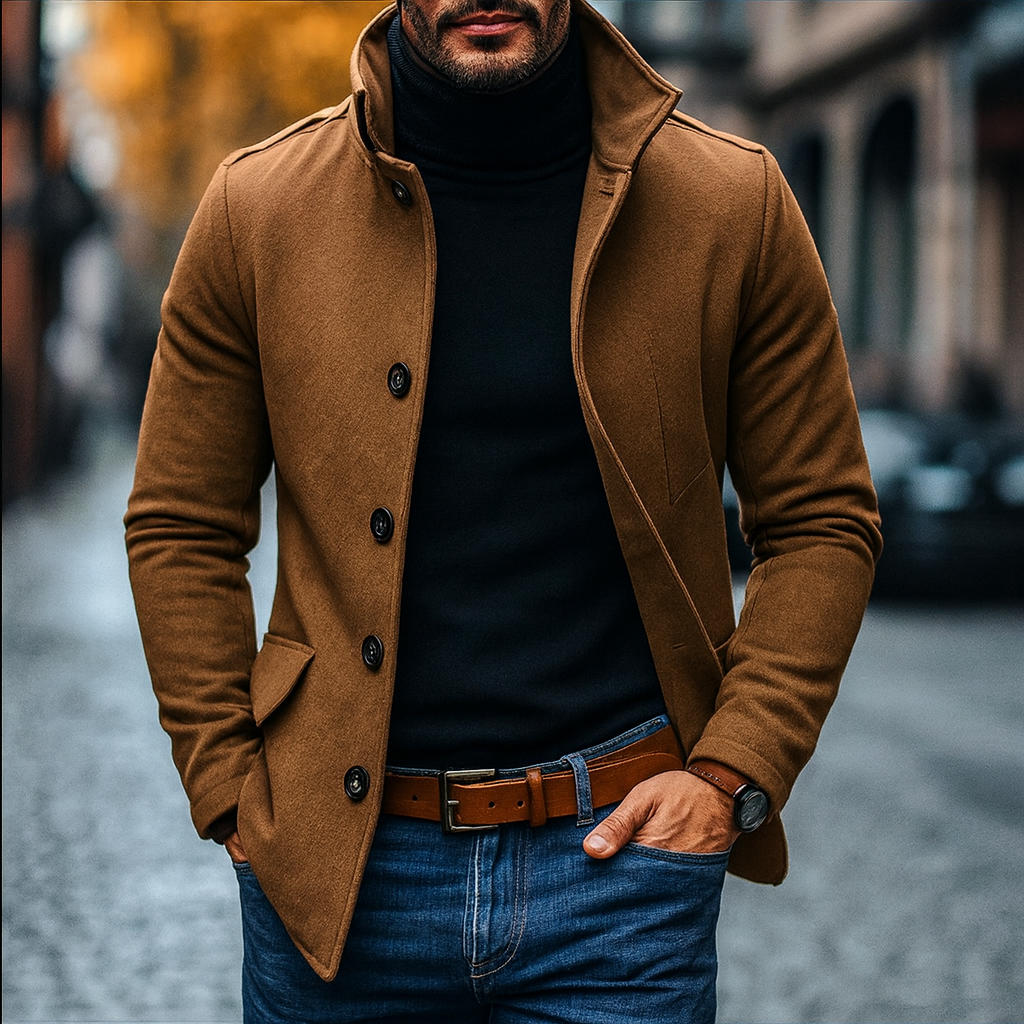 Classic Mens Wool Tailored Coat
