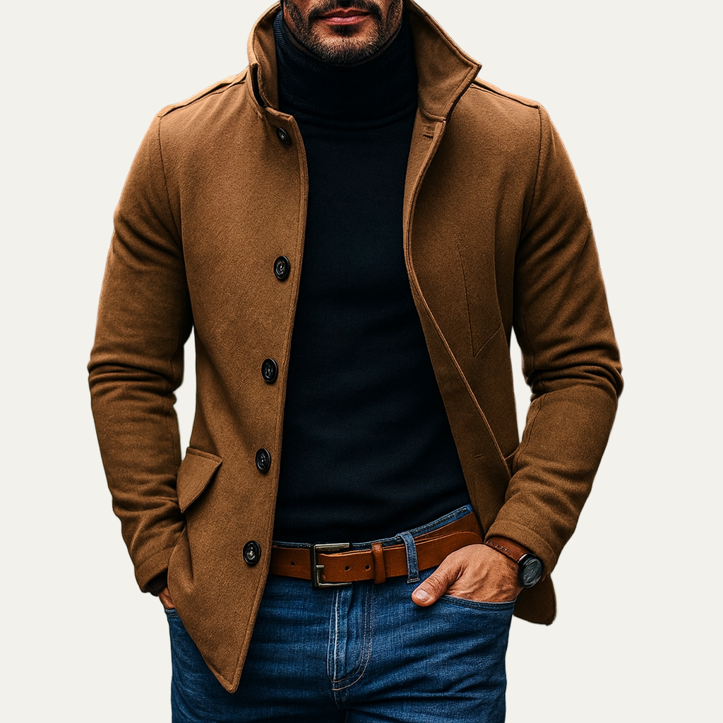 Slim Fit Classic Overcoat for Men