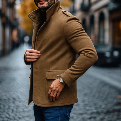 Classic Mens Wool Tailored Coat