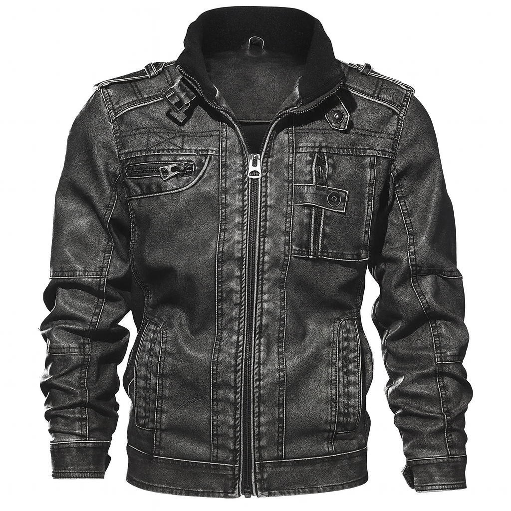 Men's Genuine Biker Leather Jacket - OutfitLondon