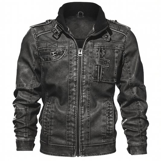 Men's Genuine Biker Leather Jacket - OutfitLondon