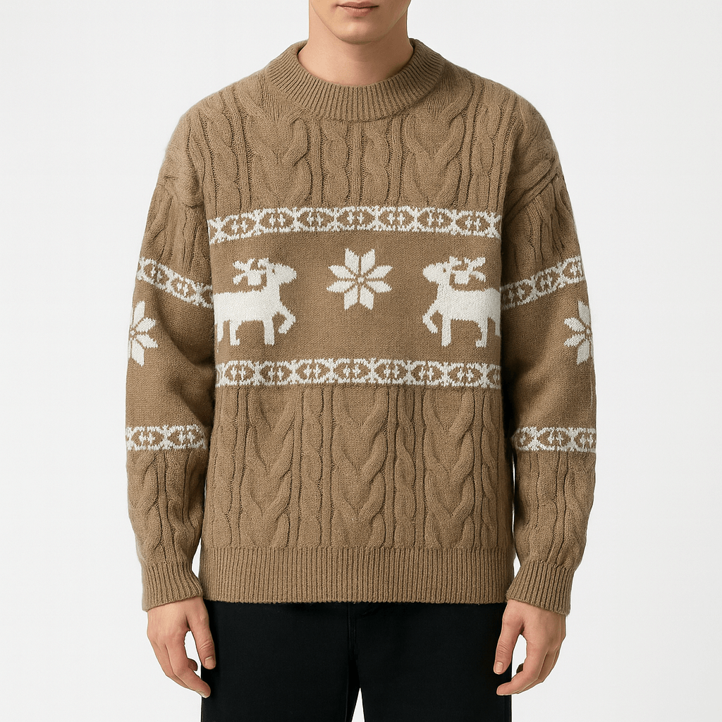 Christmas Fair Isle Crew Sweater - OutfitLondon