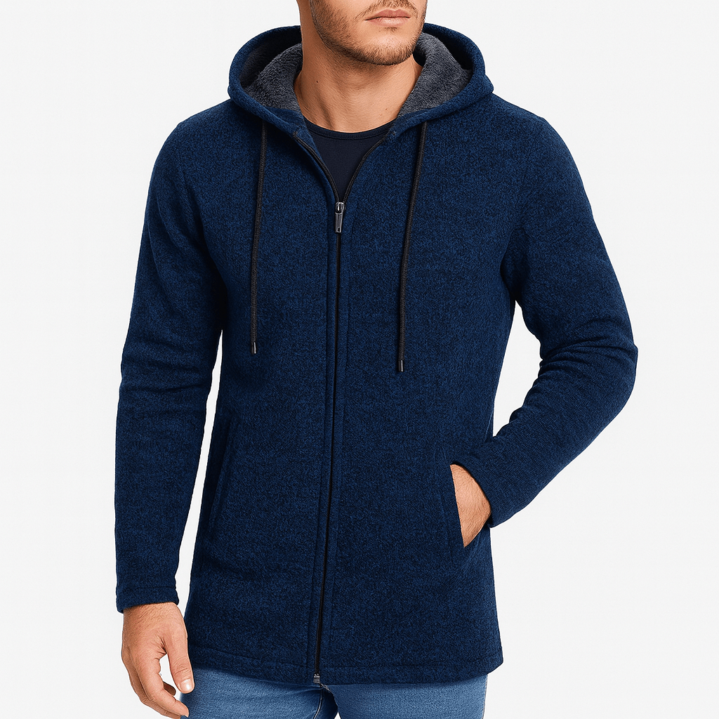 Soft Fleece Hooded Sweater Cardigan - OutfitLondon