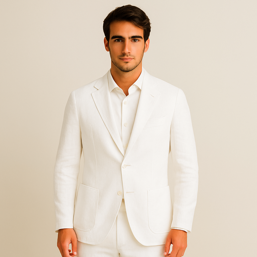 Lightweight Beige Summer Jacket for Men - Wedding Guest Wear