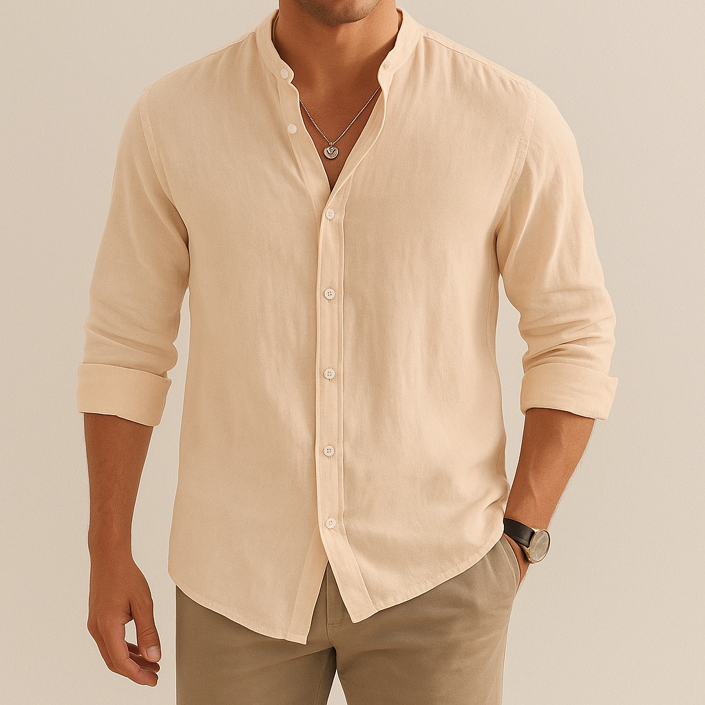 Lightweight Breathable Men's Linen Shirt Loose Fit