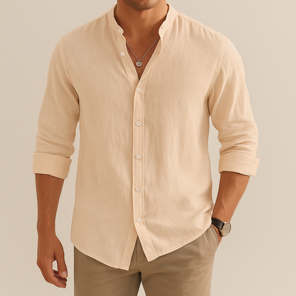 Lightweight Breathable Men's Linen Shirt Loose Fit
