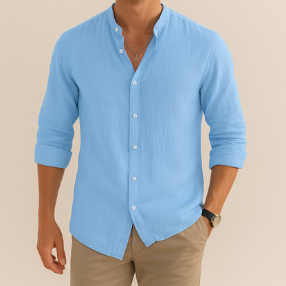 Lightweight Breathable Men's Linen Shirt Loose Fit