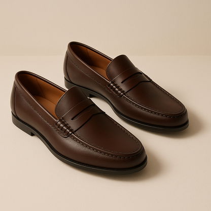 Classic Leather Slip On Men's Loafers