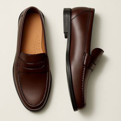 Classic Leather Slip On Men's Loafers