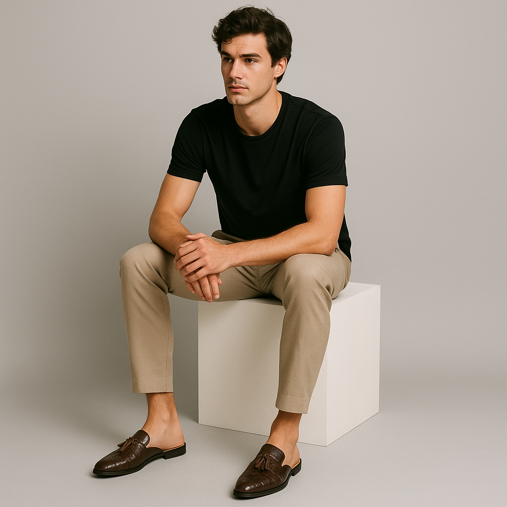 Classic Slip On Leather Loafers For Men
