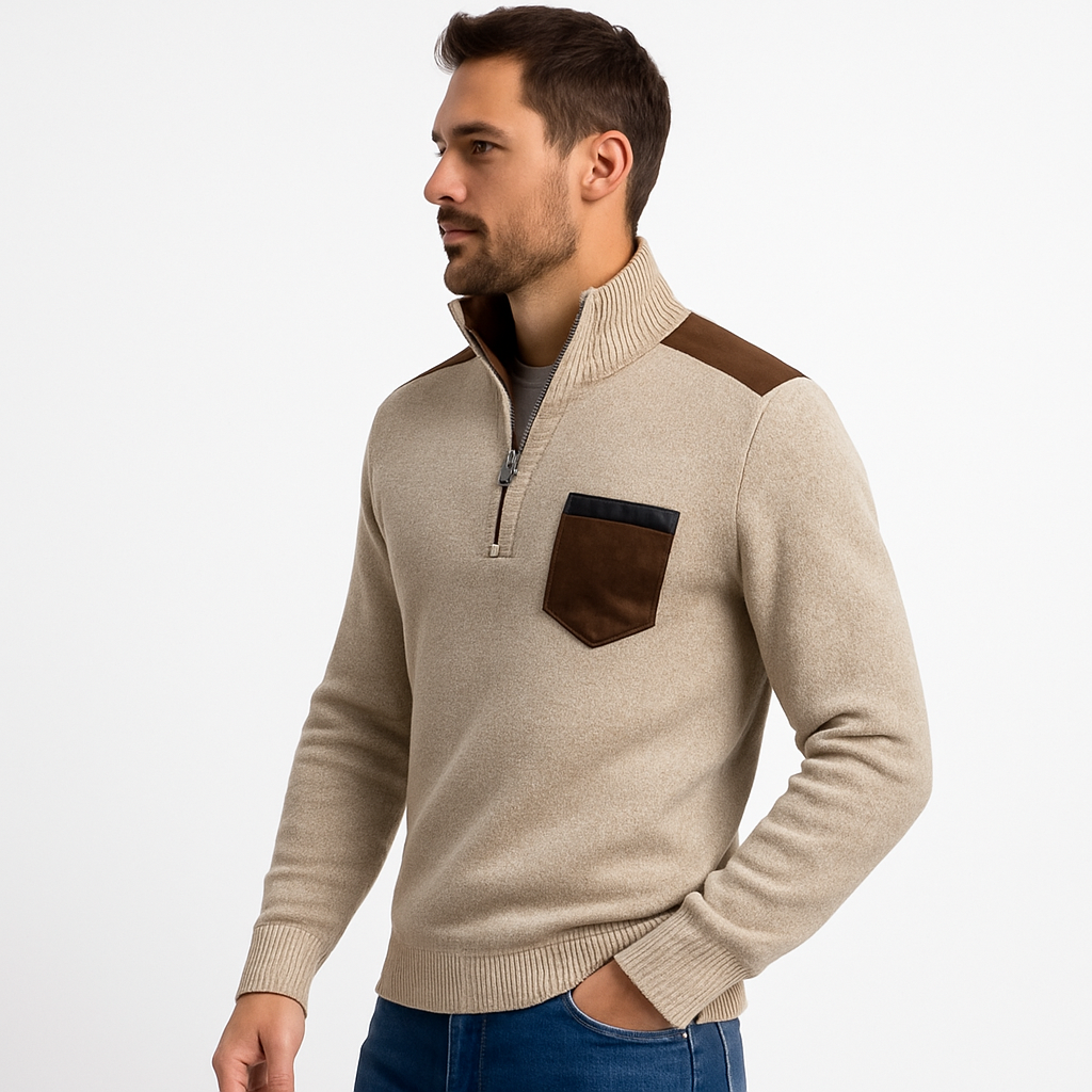 Relaxed Fit Men's Zip Up Sweater - OutfitLondon