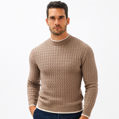Relaxed Fit Textured Crew Sweater - OutfitLondon