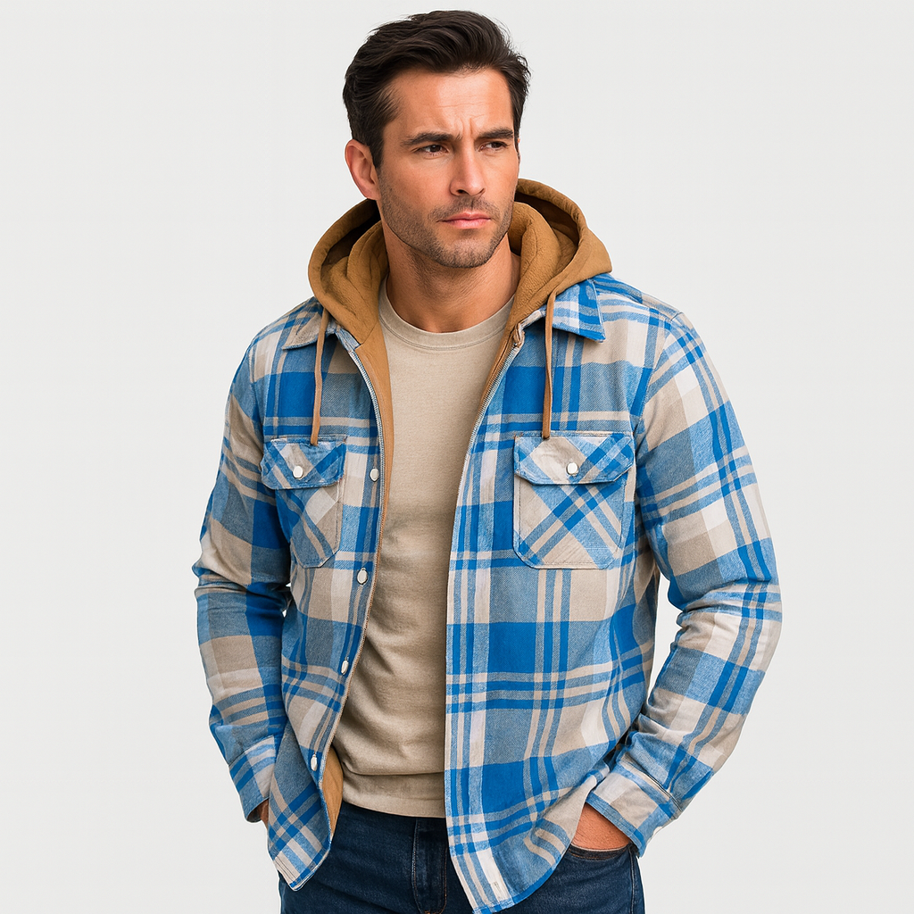 Warm Plaid Hooded Flannel Jacket - OutfitLondon