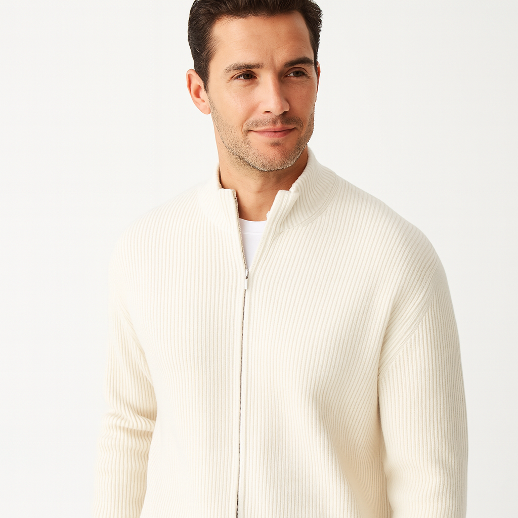 Classic Men's Zip Up Knitted Sweater - OutfitLondon