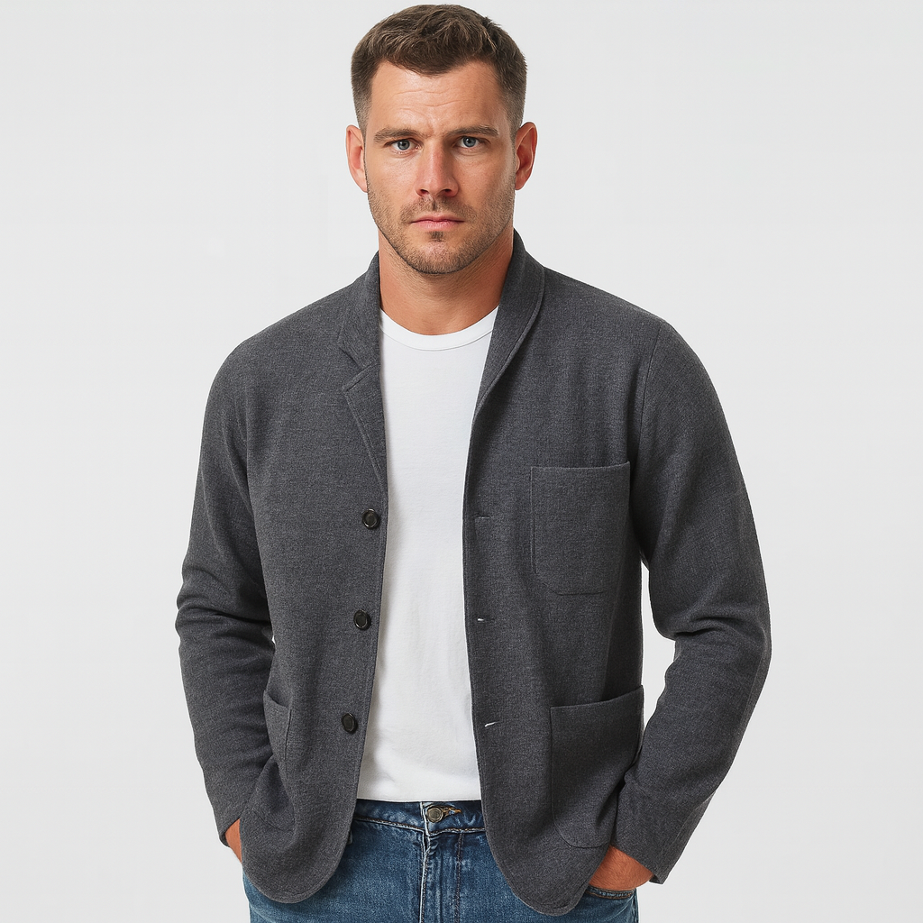 Casual Fit Crew Neck Cardigan Sweater - OutfitLondon