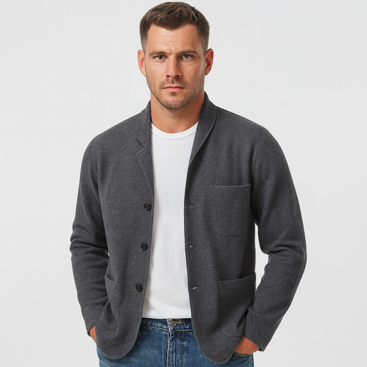 Casual Fit Crew Neck Cardigan Sweater - OutfitLondon