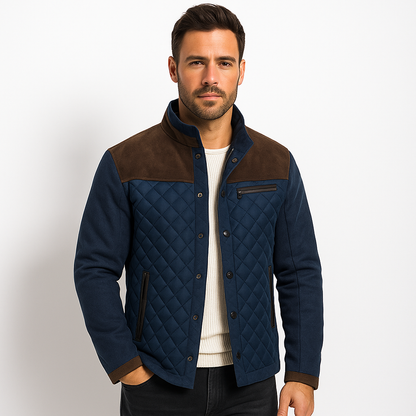 Men's Insulated Mixed Media Coat - OutfitLondon