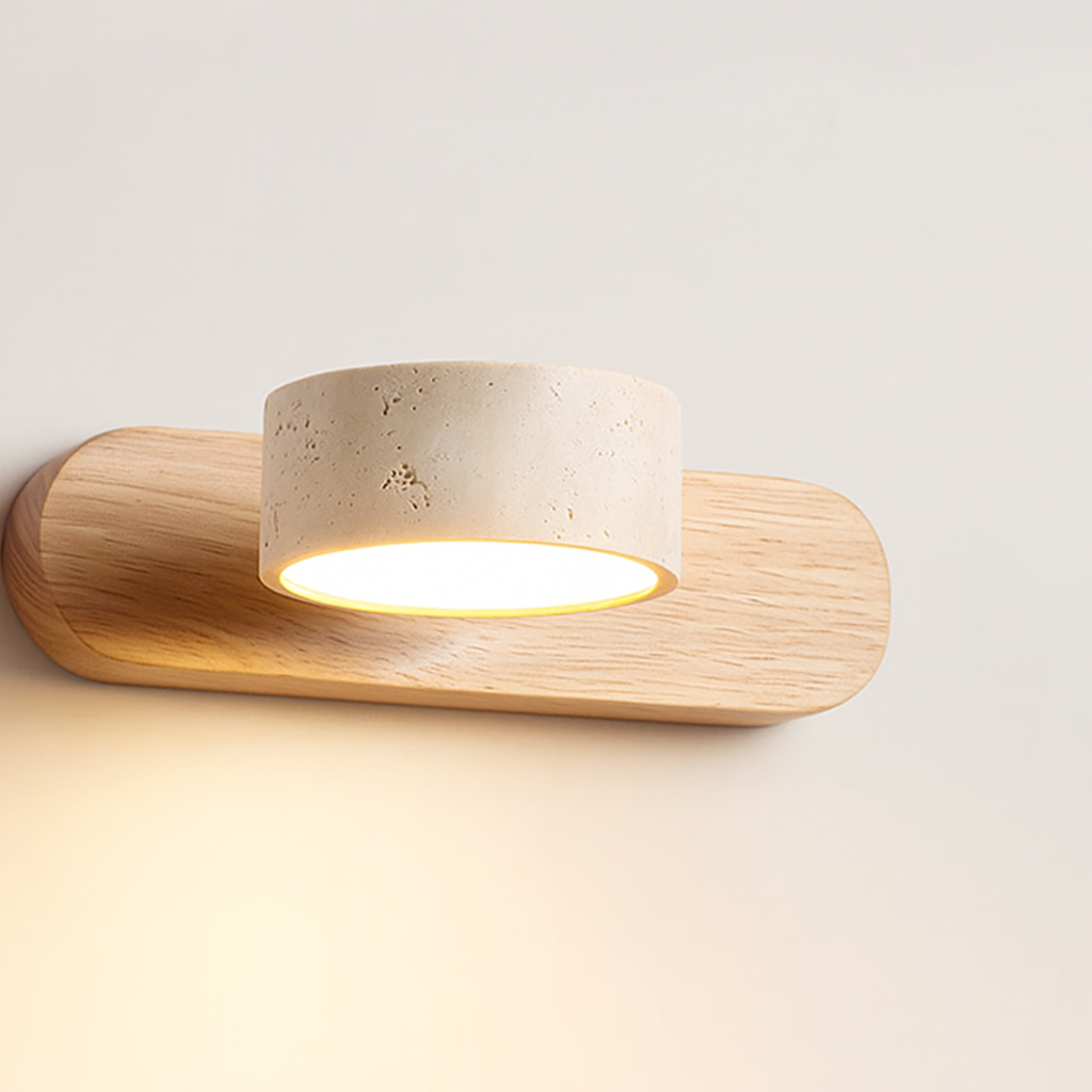 Contemporary Stone Round LED Wall Light Fixture