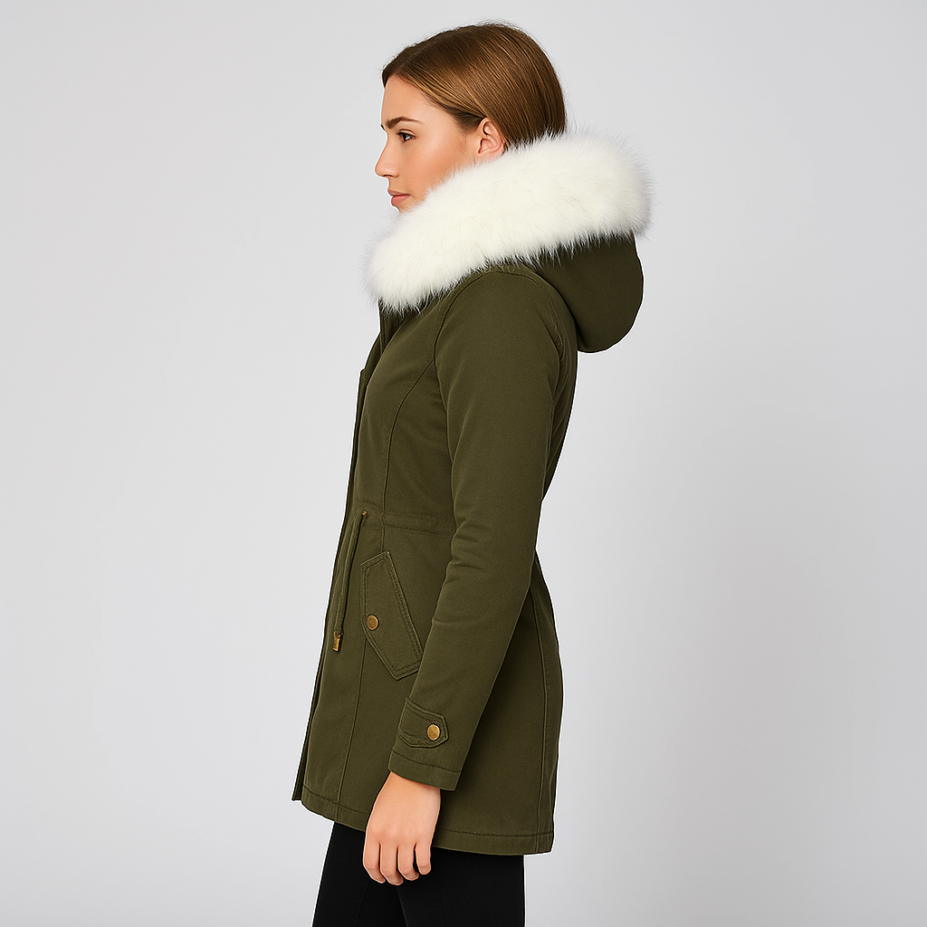 Waterproof Women's Parka Jacket with Adjustable Hood