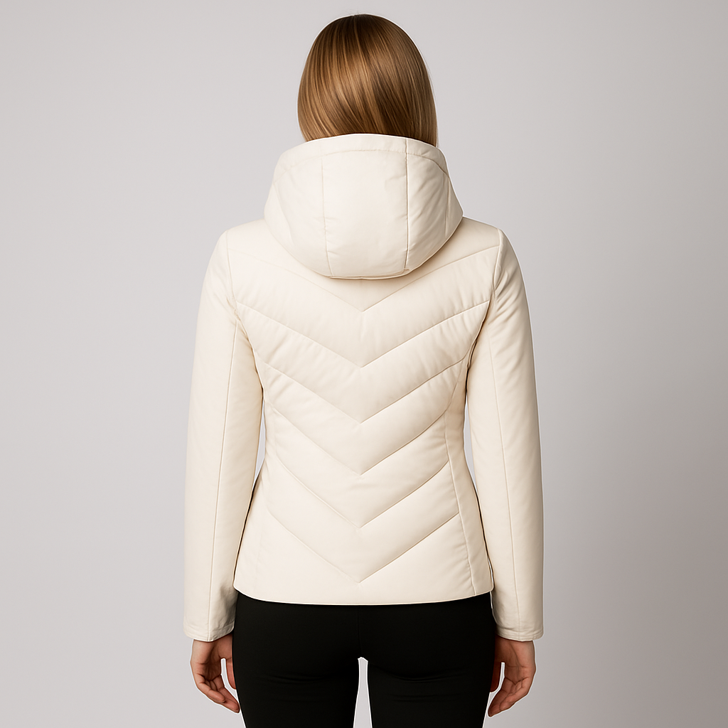 Women's Fitted Hooded Quilted Jacket Coat