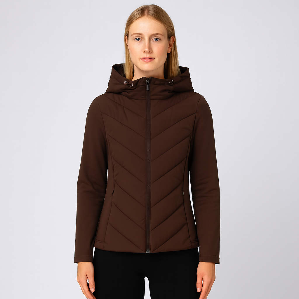 Women's Fitted Hooded Quilted Jacket Coat