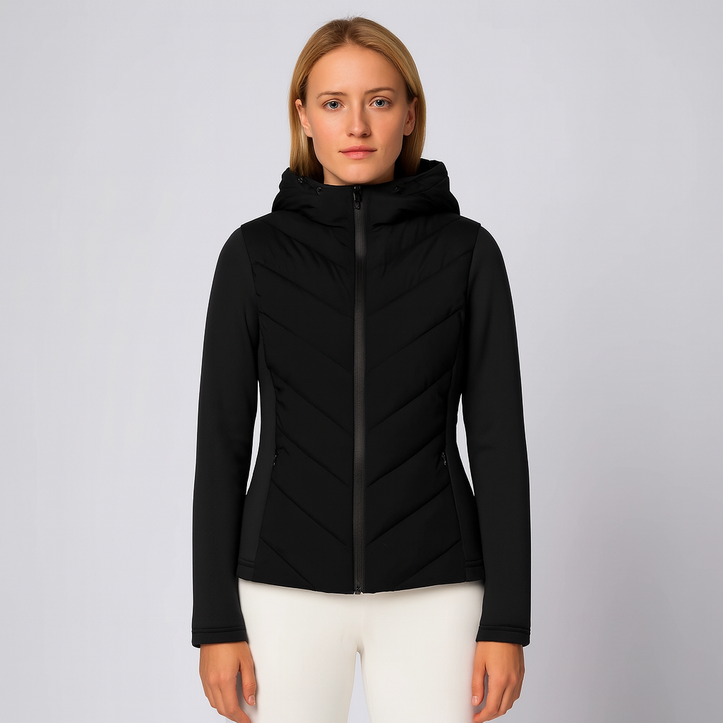 Women's Fitted Hooded Quilted Jacket Coat
