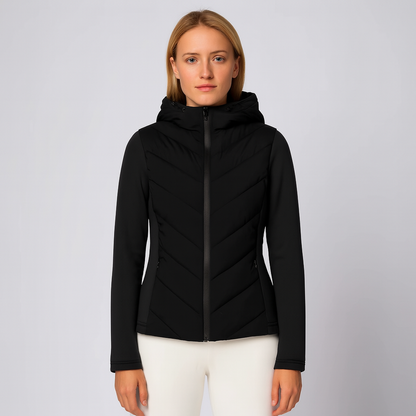 Women's Fitted Hooded Quilted Jacket Coat