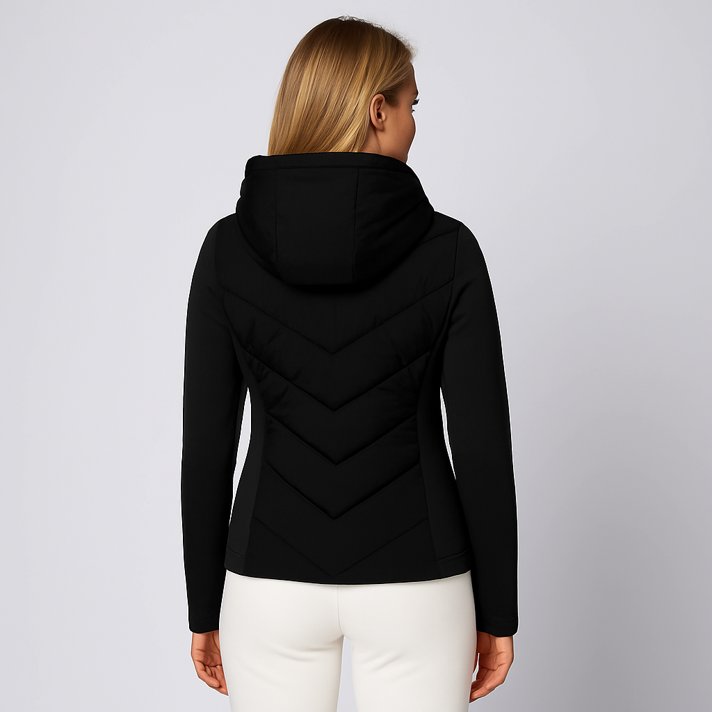 Women's Fitted Hooded Quilted Jacket Coat