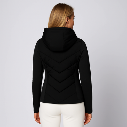 Women's Fitted Hooded Quilted Jacket Coat