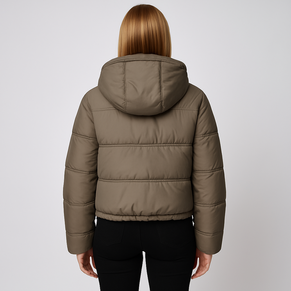 Warm Women's Quilted Puffer Jacket with Hood