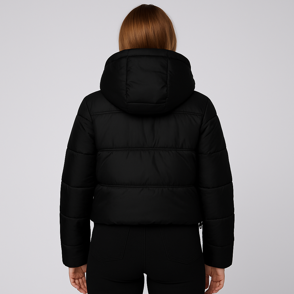 Warm Women's Quilted Puffer Jacket with Hood