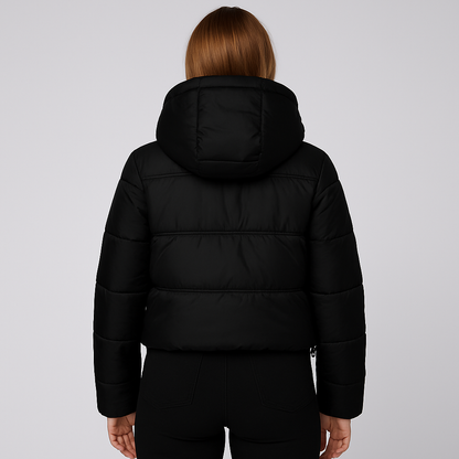 Warm Women's Quilted Puffer Jacket with Hood