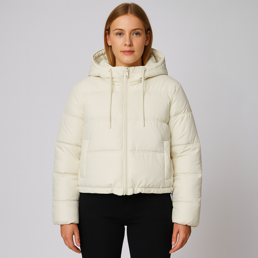 Warm Women's Quilted Puffer Jacket with Hood