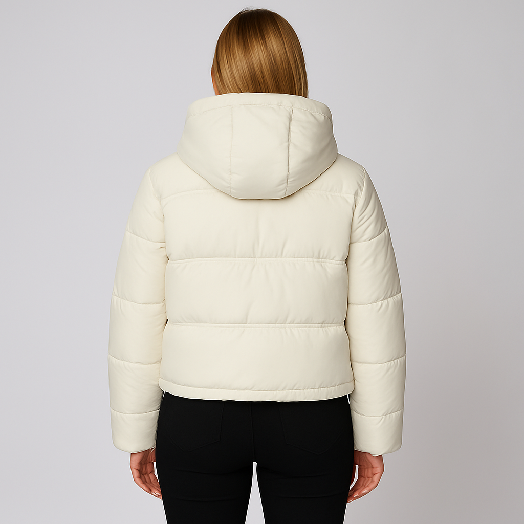 Warm Women's Quilted Puffer Jacket with Hood