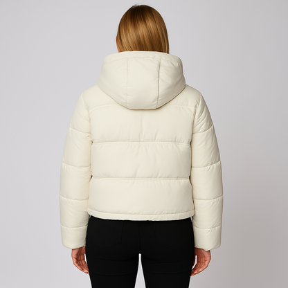 Warm Women's Quilted Puffer Jacket with Hood