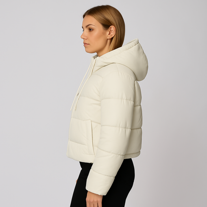 Warm Women's Quilted Puffer Jacket with Hood