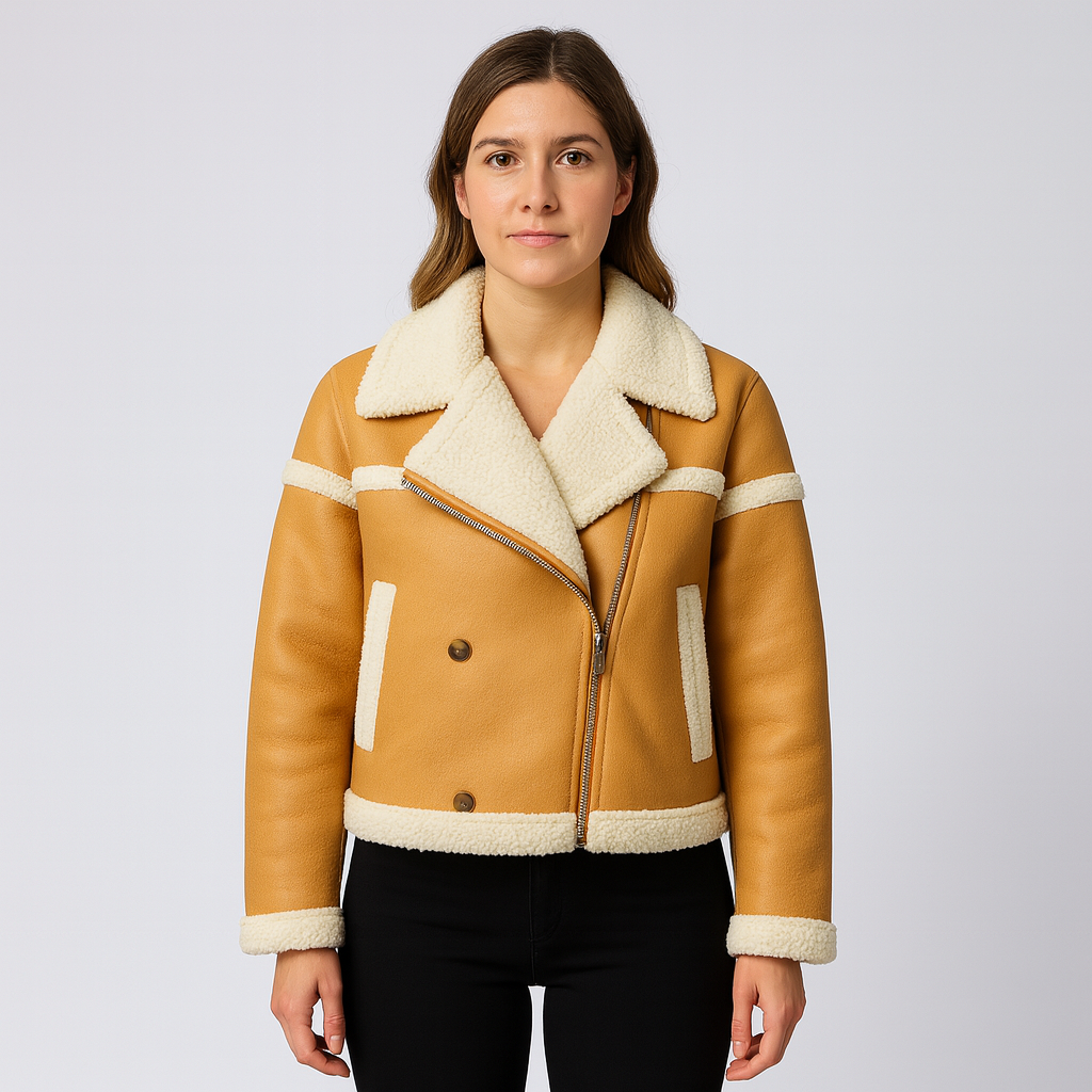 Women's Casual Fall Parka Jacket with Contrast Trim