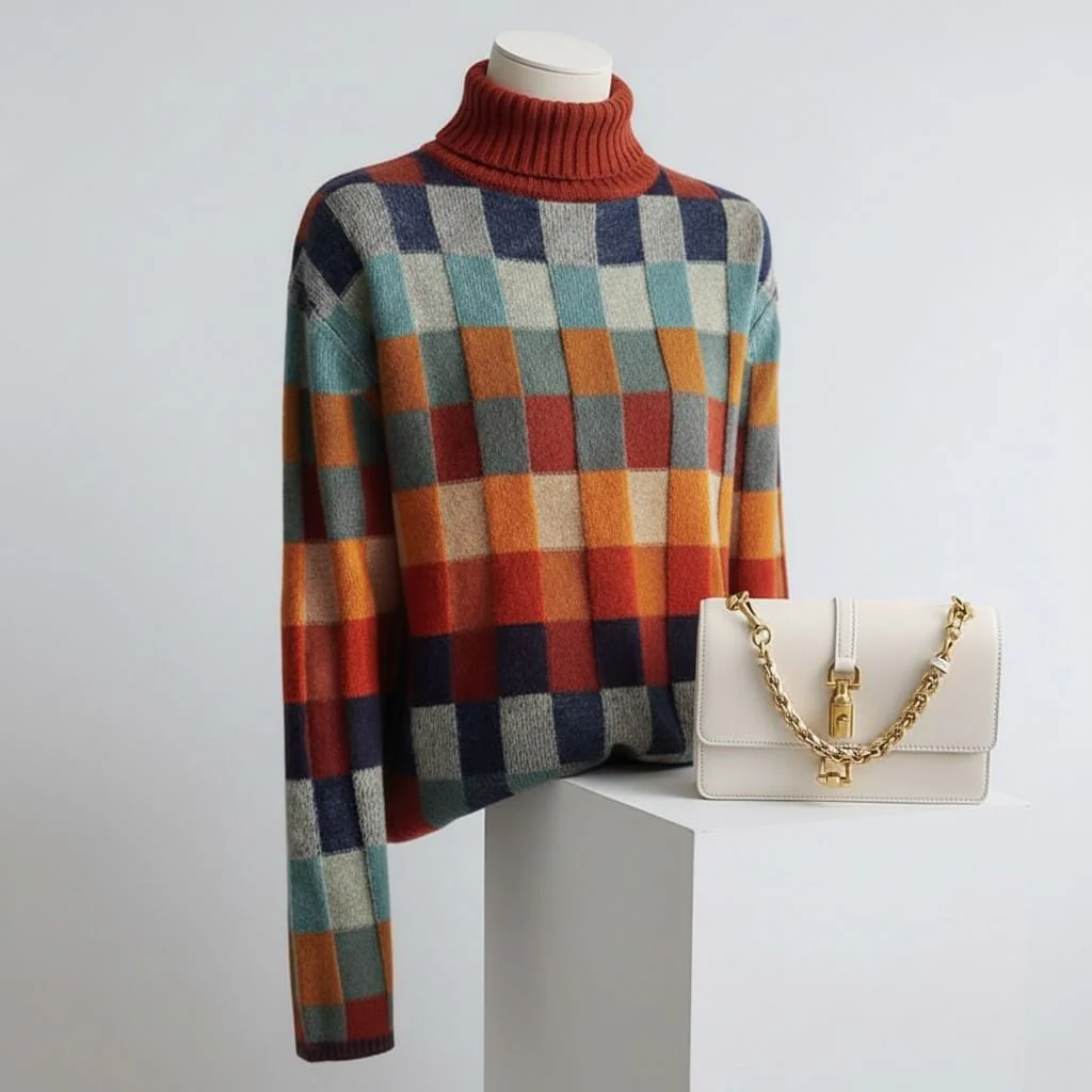Classic Plaid Wool Sweater - OutfitLondon