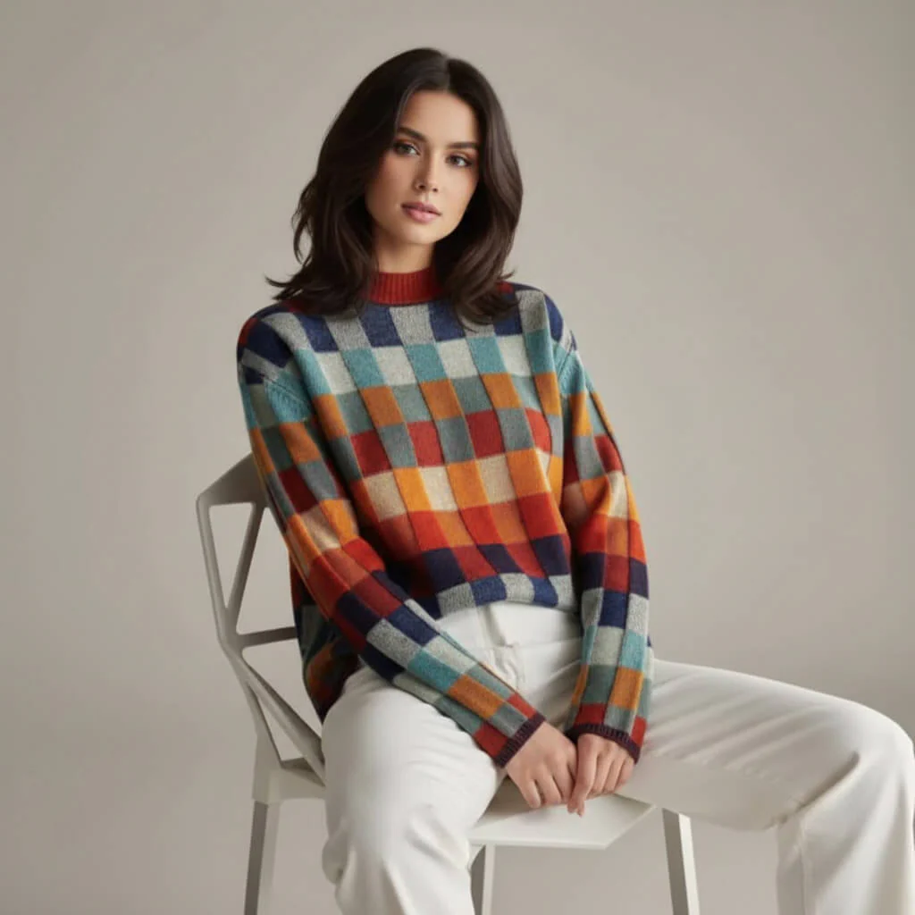 Classic Plaid Wool Sweater