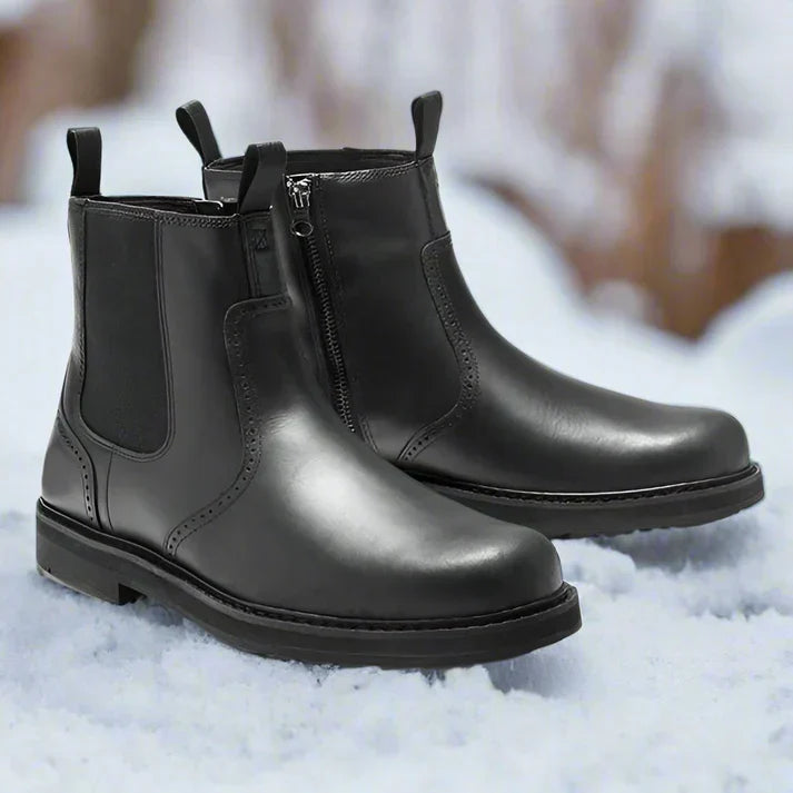 Waterproof Faux Leather Ankle Chelsea Boots for Men - OutfitLondon